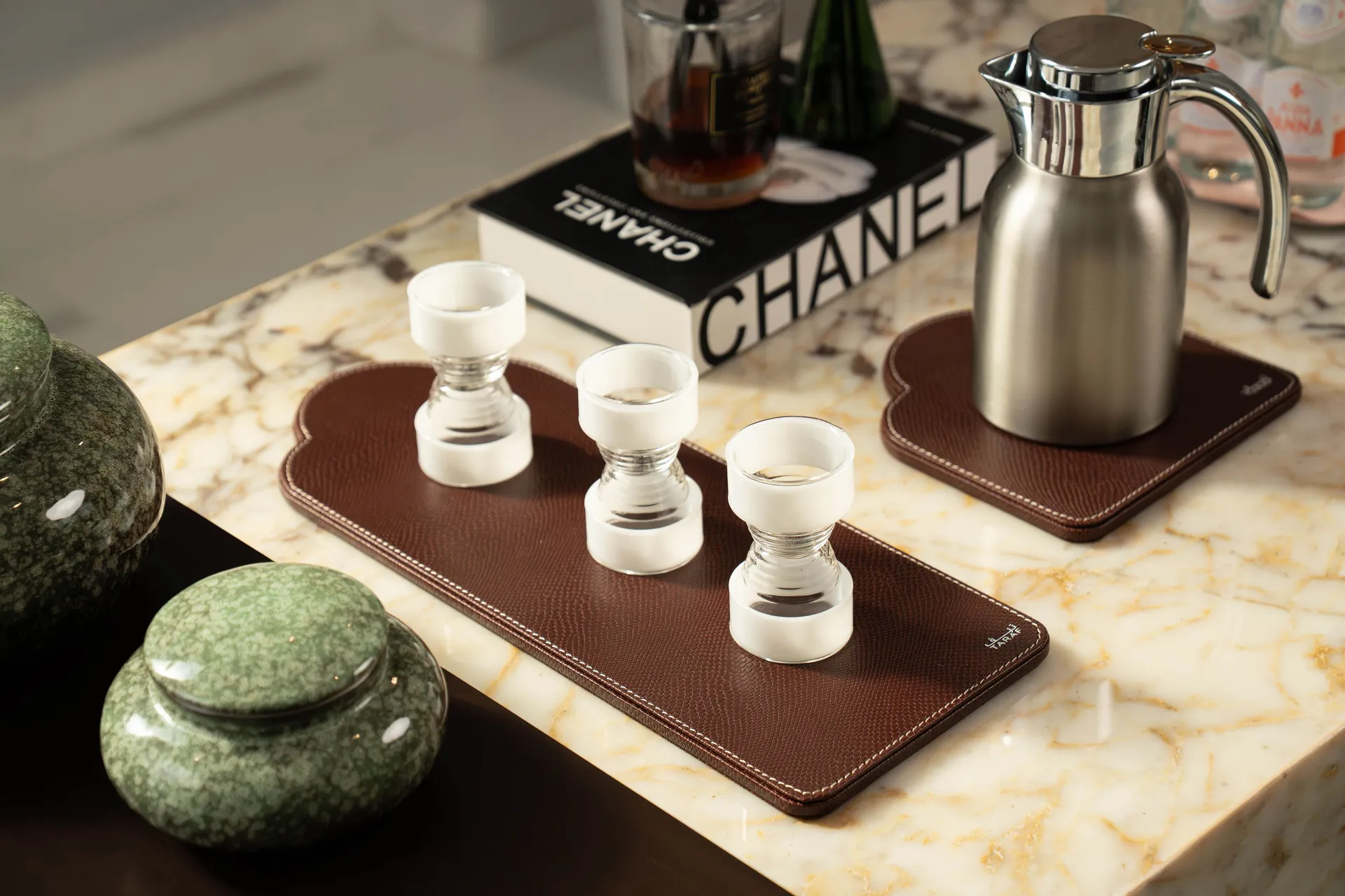 Leather Serving Set – Chestnut