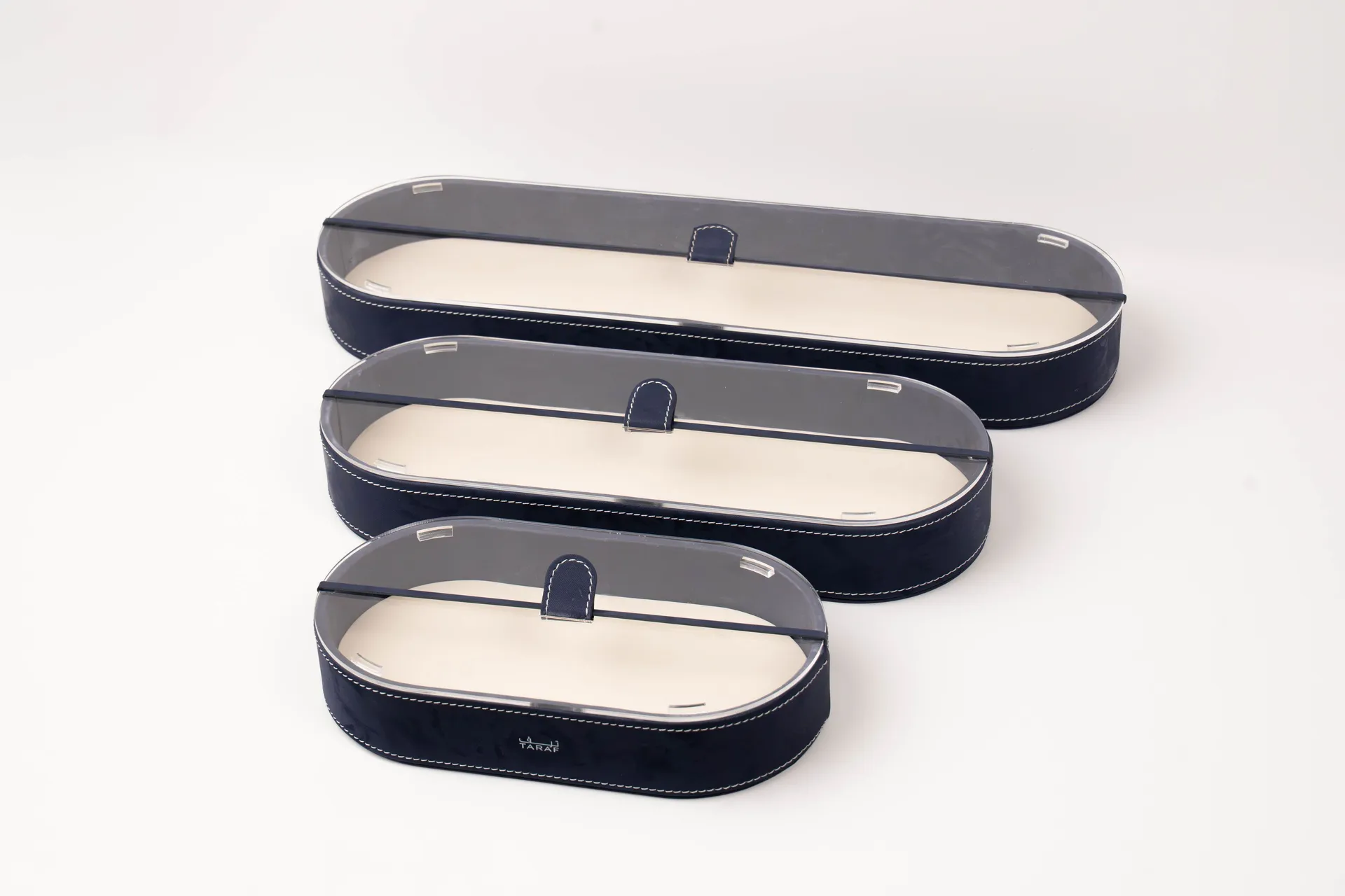 Oval Tray with Cover – Blue Diamond